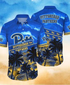 Vintage Aloha NCAA Pitt Panthers Hawaiian Shirt Palm Trees Practical Beach Gift