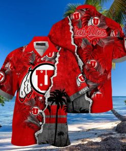 Vintage Aloha NCAA Utah Utes Hawaiian Shirt Custom Name Gift For Beach Trip