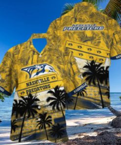 Vintage Aloha NHL Nashville Predators Hawaiian Shirt Palm Tree Pattern Beach Lovers Gift