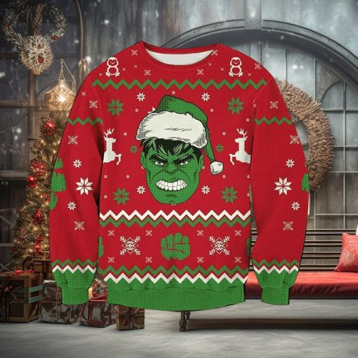 Vintage Angry Hulk Knitted Ugly Knitted Whiskey Christmas 3D Sweater For Men And Women