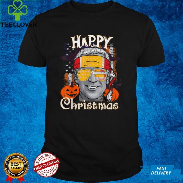 Vintage Anti Joe Biden Happy Christmas Halloween Pumpkin T Shirt 1