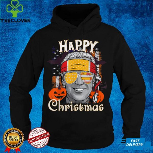 Vintage Anti Joe Biden Happy Christmas Halloween Pumpkin T Shirt 1