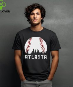 Vintage Atlanta Georgia Downtown Skyline Baseball T Shirt