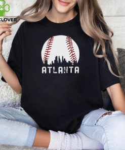 Vintage Atlanta Georgia Downtown Skyline Baseball T Shirt