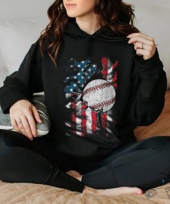 Vintage Baseball 4Th Of July Usa American Flag Boys T Shirt