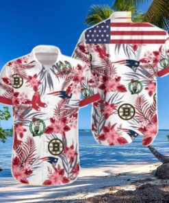 Vintage Boston Celtics England Boston Red Sox Hawaiian Shirt