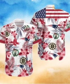 Vintage Boston Celtics England Boston Red Sox Hawaiian Shirt