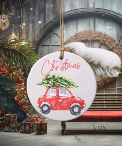 Vintage Car Ceramic Christmas Ornament, Classic Holiday Charm Decorations, Vintage Custom Ornament, Car Classic Car Ornament