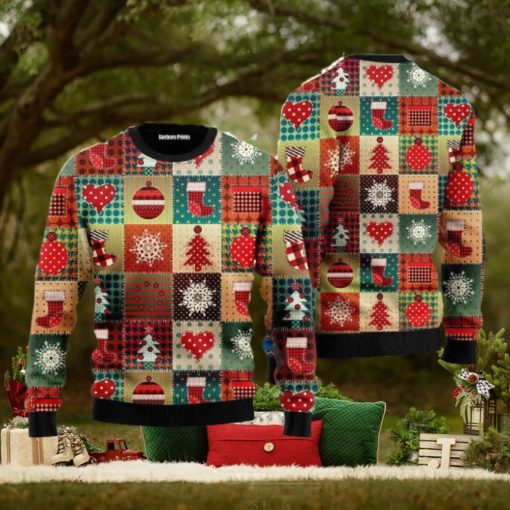 Vintage Christmas Patchwork Ugly Christmas Sweater