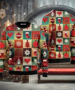 Vintage Christmas Patchwork Ugly Christmas Sweater