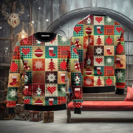 Vintage Christmas Patchwork Ugly Christmas Sweater