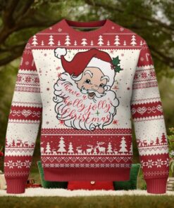 Vintage Christmas Santa Claus Face Xmas Funny Old Fashioned Ugly Christmas Sweater