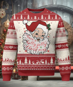 Vintage Christmas Santa Claus Face Xmas Funny Old Fashioned Ugly Christmas Sweater