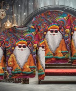 Vintage Colorful Santa Ugly Sweater