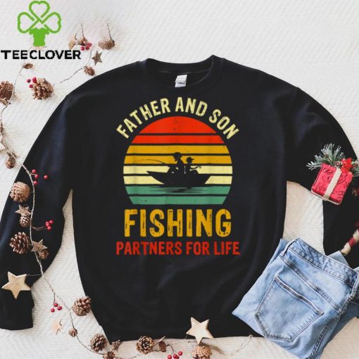 Vintage Dad And Son Fishing Partners For Life Fathers Day T Shirt