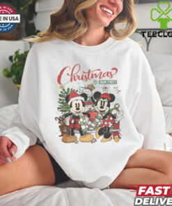 Vintage Disney Christmas On Main Street Shirt, Mickey Minnie Very Merry Christmas Party 2024 Shirt
