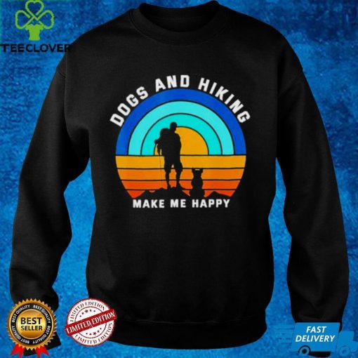 Vintage Dogs And Hiking Make Me Happy Shirt (1)