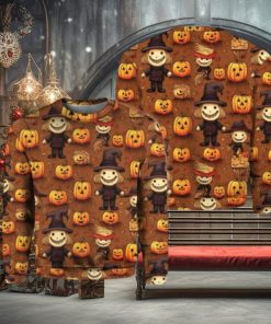 Vintage Fall Pumpkin Halloween Christmas Ugly Sweater 3D Gift Halloween