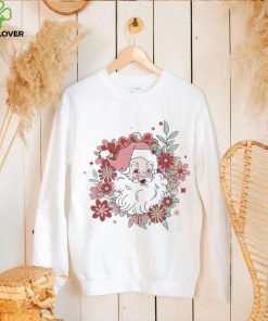 Vintage Floral Santa Claus Christmas Shirt