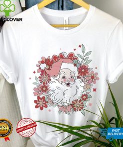 Vintage Floral Santa Claus Christmas Shirt 2 Vintage Floral Santa Claus Christmas Shirt