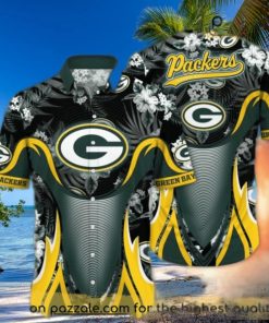 Vintage Green Bay Packers Hawaiian Shirt Summer Football NFL Flower Hawaii Shirt Gift For Dad