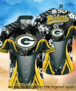 Vintage Green Bay Packers Hawaiian Shirt Summer Football NFL Flower Hawaii Shirt Gift For Dad