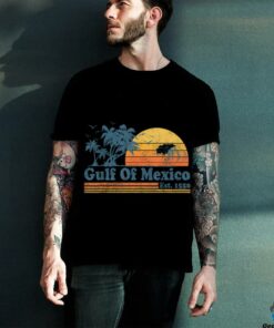 Vintage Gulf of Mexico Est 1550 Retro Beach Sunset T Shirt