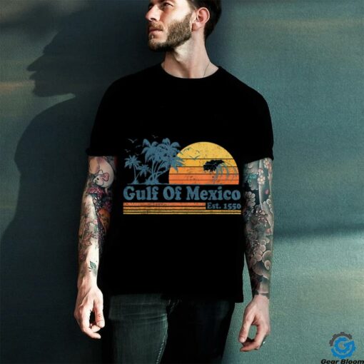 Vintage Gulf of Mexico Est 1550 Retro Beach Sunset T Shirt