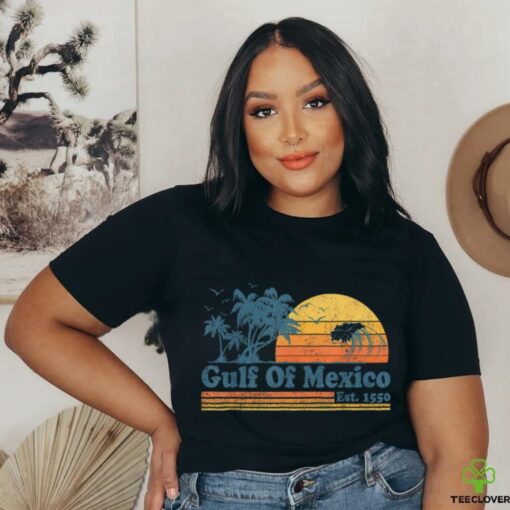 Vintage Gulf of Mexico Est 1550 Retro Beach Sunset T Shirt