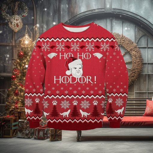 Vintage Ho Ho Hodor Knitted Ugly Knitted Whiskey Christmas 3D Sweater For Men And Women