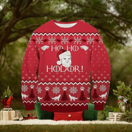 Vintage Ho Ho Hodor Knitted Ugly Knitted Whiskey Christmas 3D Sweater For Men And Women