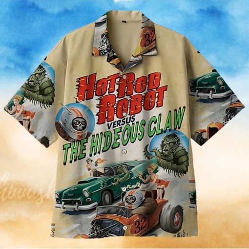 Vintage Hot Rod Poster 3D Full Print Hawaiian Shirt
