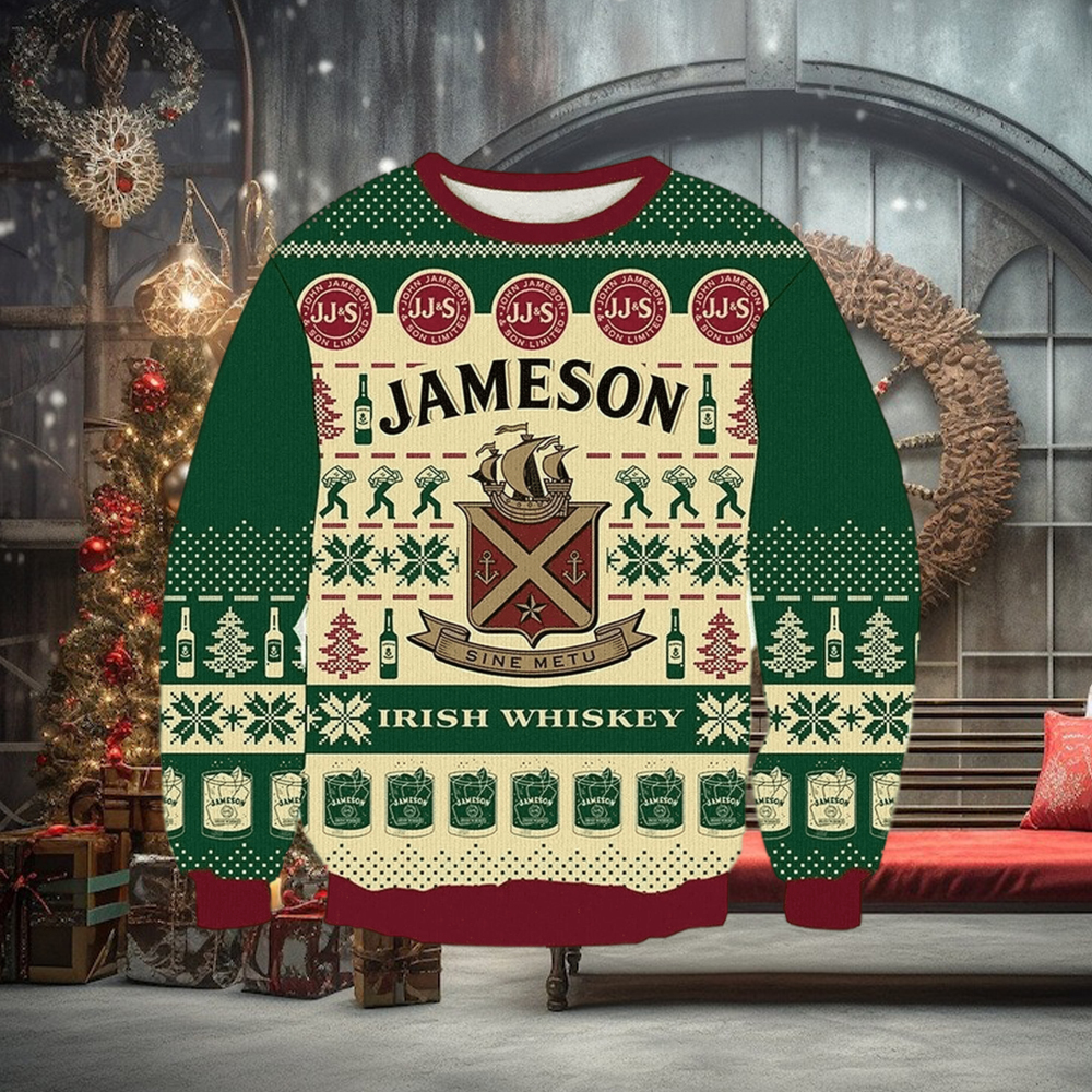 Vintage Jamesonn Irishh Whiskey Knitted Ugly Knitted Whiskey Christmas 3D Sweater For Men And Women Vintage Jamesonn Irishh Whiskey Knitted Ugly Knitted Whiskey Christmas 3D Sweater For Men And Women