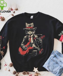 Vintage Jazz Cat Playing Guitar Band Retro Jazz Band T Shirt