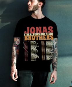 Vintage Jonas Brothers Setlist Shirt Merch 2 Sides I Love Hot Dads Shirt Jonas Five Albums One Night Tour Shirt Joe Jonas Homage Shirts