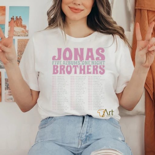 Vintage Jonas Brothers Tshirt Jonas Brothers Houston 2023 Jonas Brothers 5 Albums One Night Setlist Jonas Brothers Pittsburgh 2023 Jonas Brothers shirts