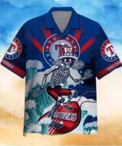 Vintage MLB Texas Rangers Grateful Dead Hawaiian Shirt