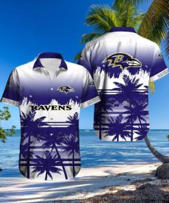 Vintage NFL Baltimore Ravens Hawaiian Shirt Palm Trees Gift For Son From Dad