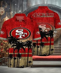 Vintage NFL San Francisco 49ers Hawaiian Shirt Summer Beach Gift, NFL Hawaiian Shirt