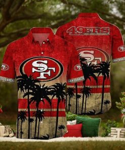 Vintage NFL San Francisco 49ers Hawaiian Shirt Summer Beach Gift, NFL Hawaiian Shirt