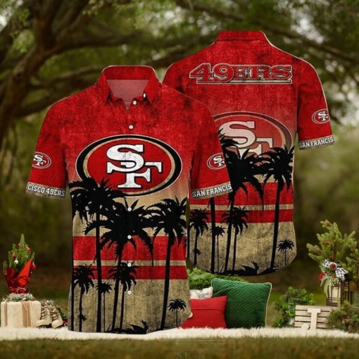 Vintage NFL San Francisco 49ers Hawaiian Shirt Summer Beach Gift, NFL Hawaiian Shirt