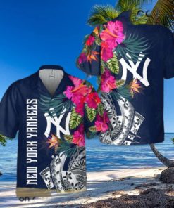 Vintage New York Yankees Hibiscus All Over Print Hawaiian Shirt