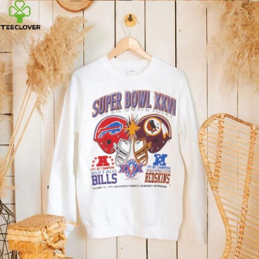 Vintage Nfl Super Bowl Bills Vs Redskins Sweathoodie, sweater, longsleeve, shirt v-neck, t-shirt 1992 Large Made In Usa