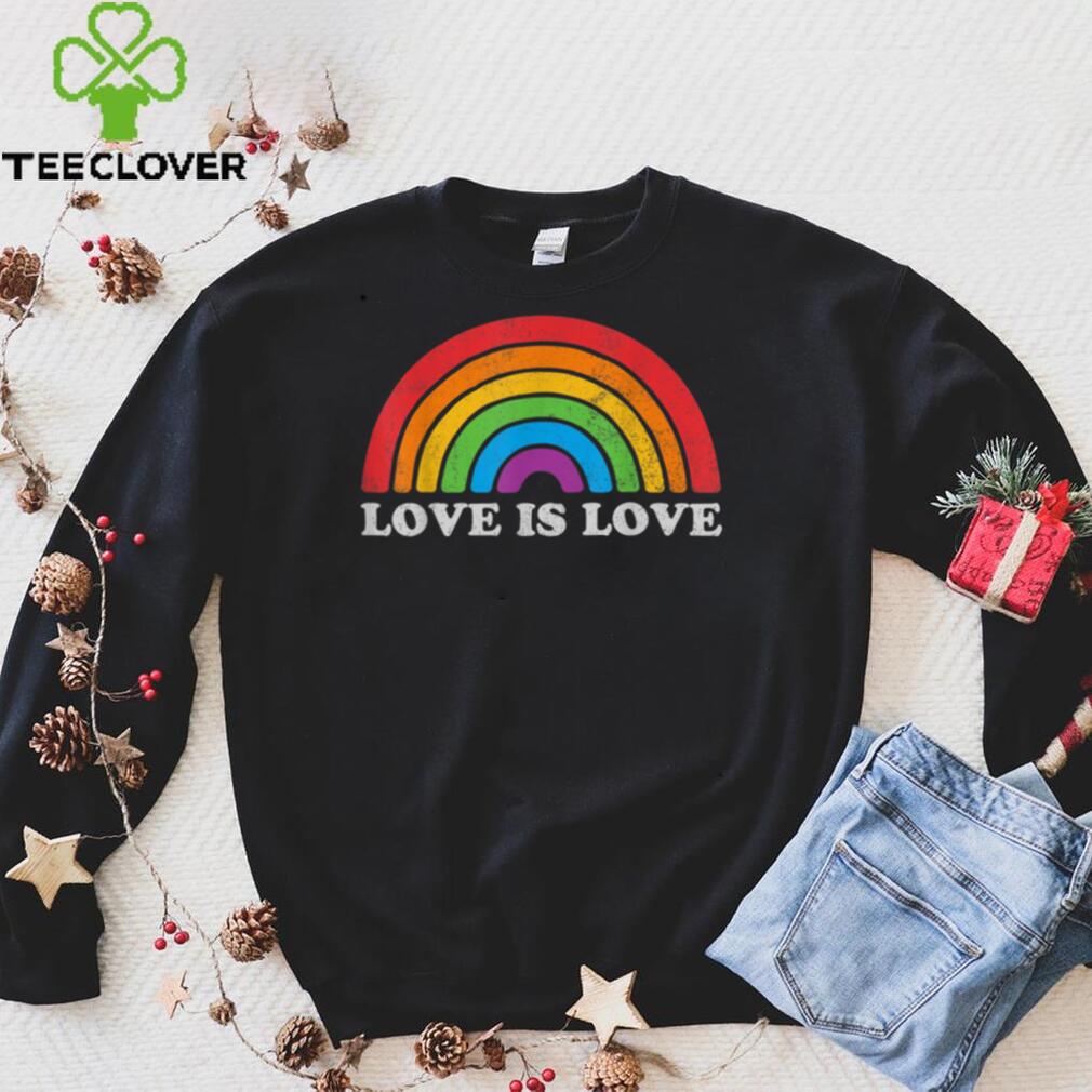 Vintage Rainbow Lgbt Pride Love Is Love T Shirt