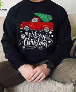 Vintage Red Truck With Merry Christmas Tree Family Matching Shirt