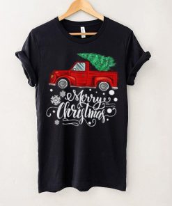 Vintage Red Truck With Merry Christmas Tree Family Matching Shirt