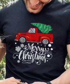 Vintage Red Truck With Merry Christmas Tree Family Matching Shirt