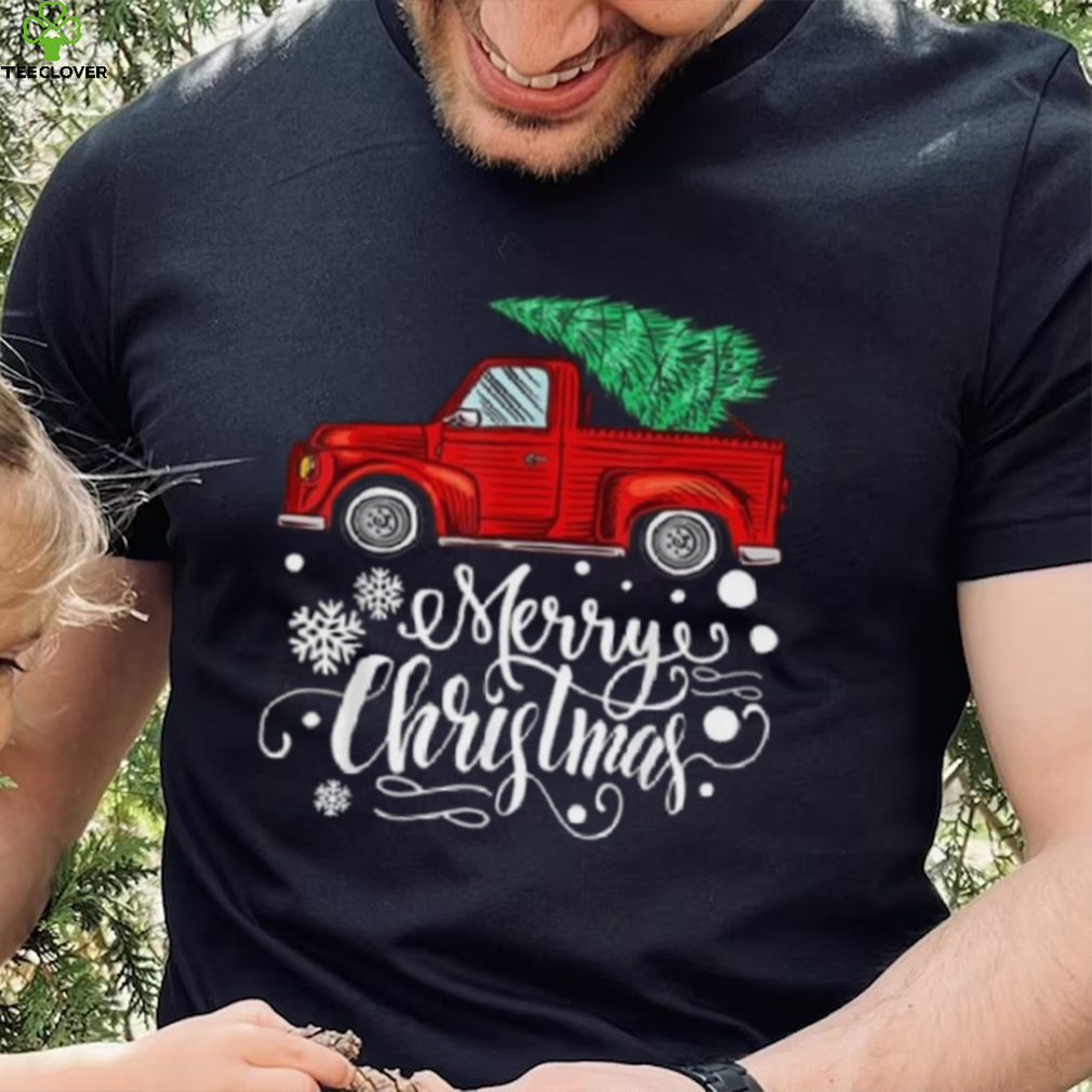 Vintage Red Truck With Merry Christmas Tree Family Matching Shirt Vintage Red Truck With Merry Christmas Tree Family Matching Shirt