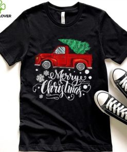 Vintage Red Truck With Merry Christmas Tree Family Matching Shirt