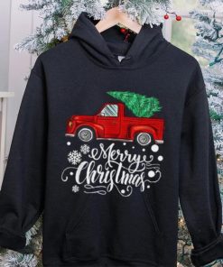 Vintage Red Truck With Merry Christmas Tree Family Matching Shirt